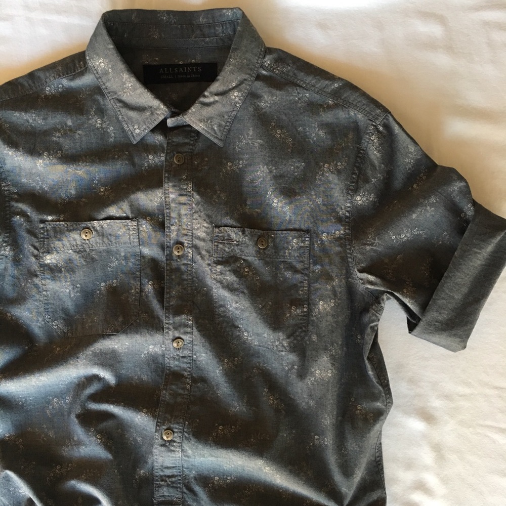 [32] 🆕 ALL SAINTS Button-Down Short Sleeve